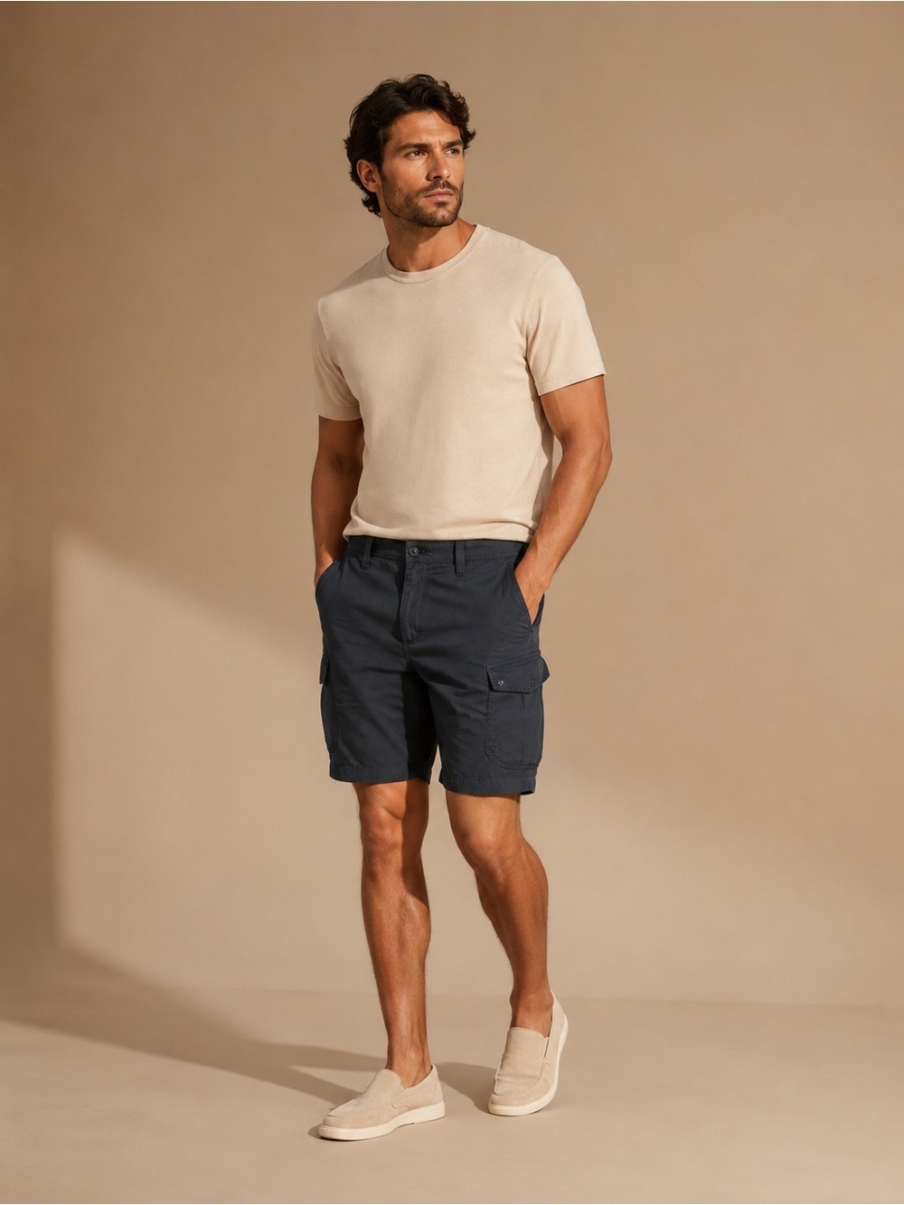 Magellan Outdoors Men's Cargo Shorts in Navy Blue